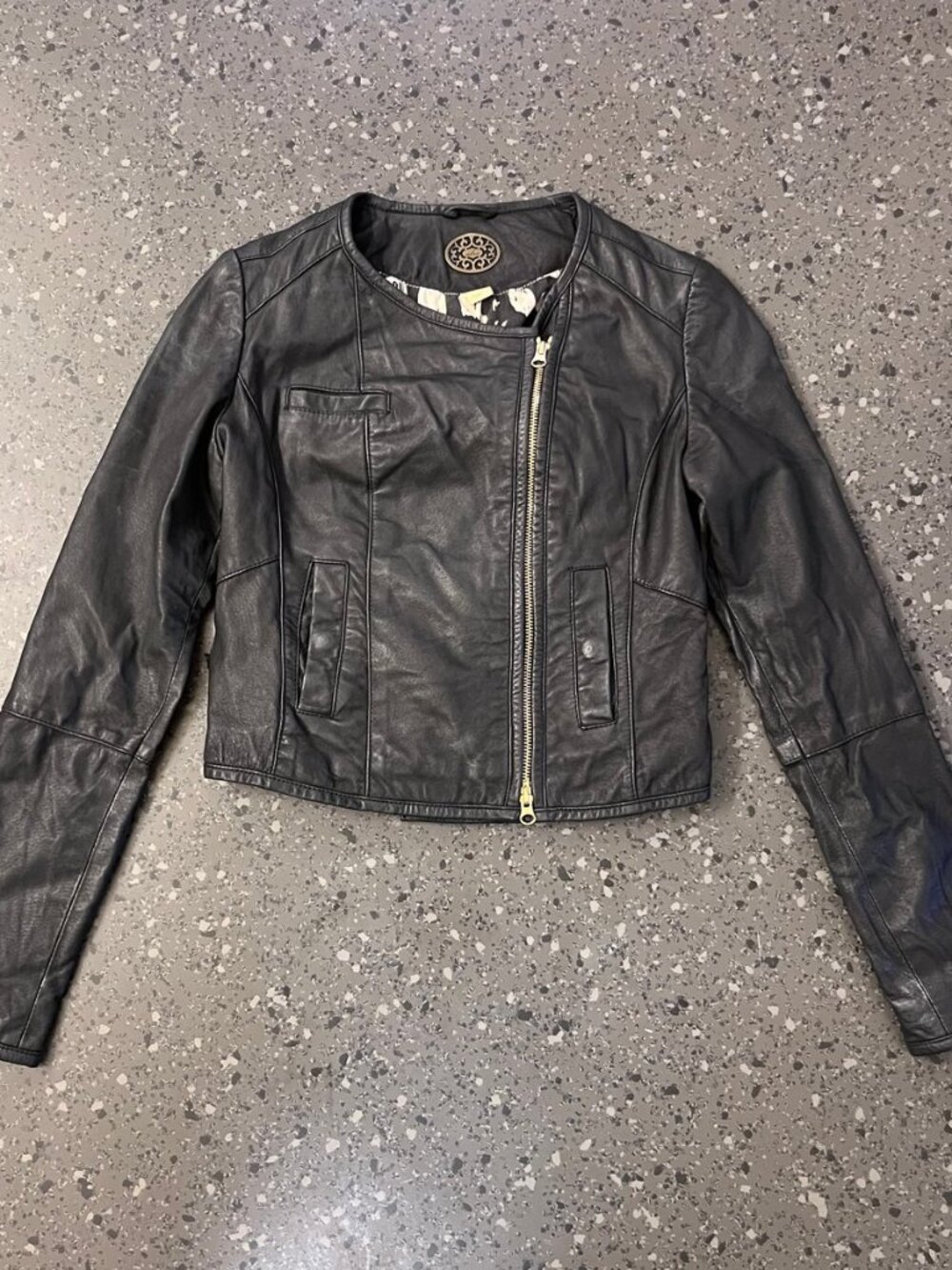 Idra Black Leather Moto Jacket - Cropped